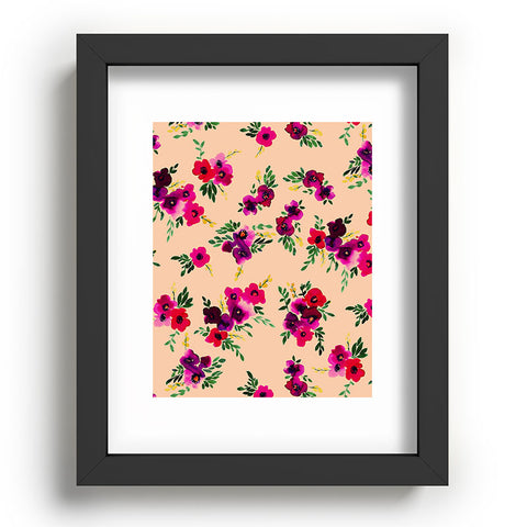 Amy Sia Ava Floral Peach Recessed Framing Rectangle