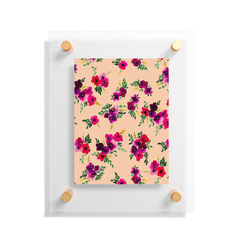 Amy Sia Ava Floral Peach Floating Acrylic Print