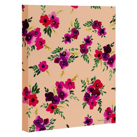 Amy Sia Ava Floral Peach Art Canvas