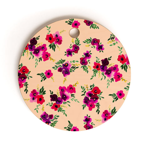 Amy Sia Ava Floral Peach Cutting Board Round