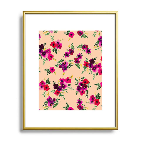 Amy Sia Ava Floral Peach Metal Framed Art Print