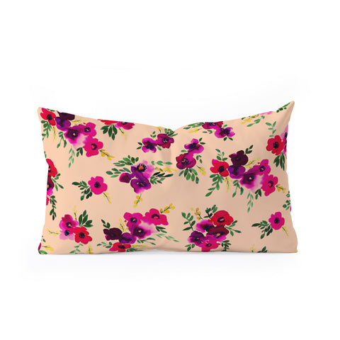 Amy Sia Ava Floral Peach Oblong Throw Pillow