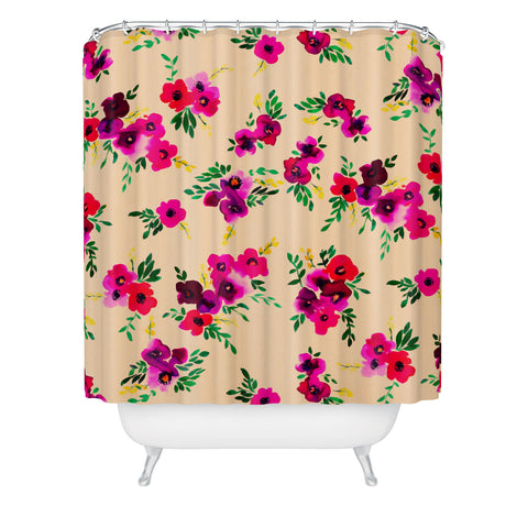 Amy Sia Ava Floral Peach Shower Curtain