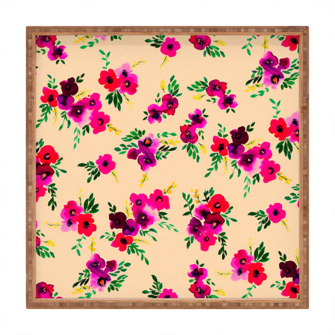 Amy Sia Ava Floral Peach Square Tray