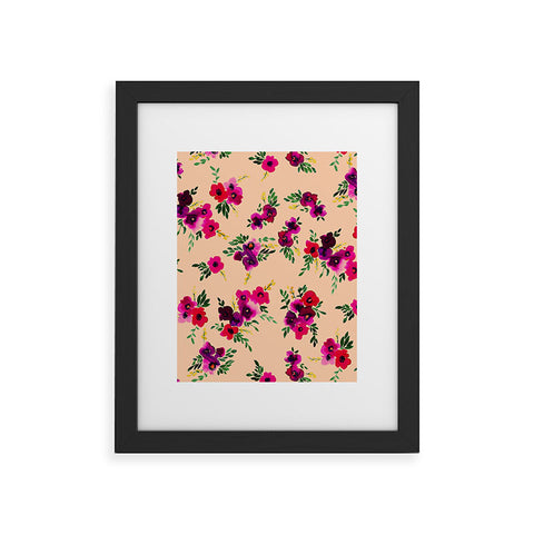 Amy Sia Ava Floral Peach Framed Art Print