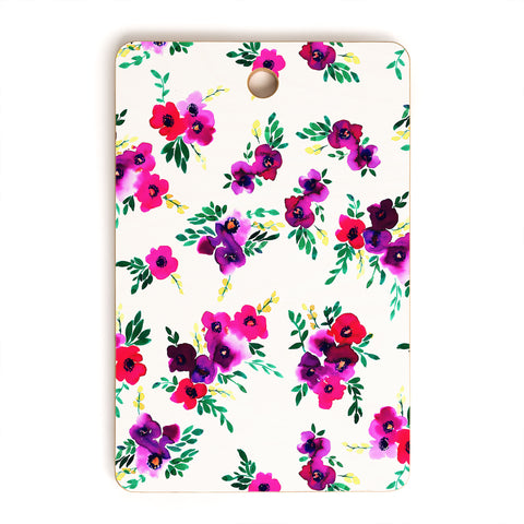 Amy Sia Ava Floral Pink Cutting Board Rectangle
