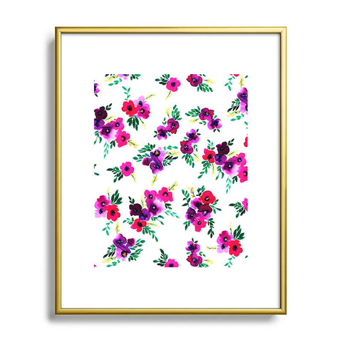 Amy Sia Ava Floral Pink Metal Framed Art Print