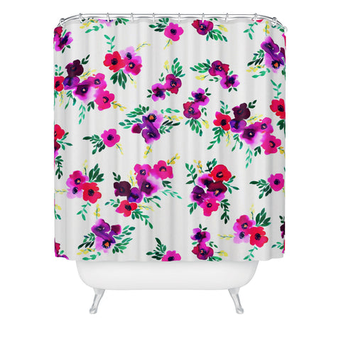 Amy Sia Ava Floral Pink Shower Curtain