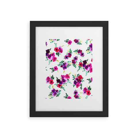 Amy Sia Ava Floral Pink Framed Art Print