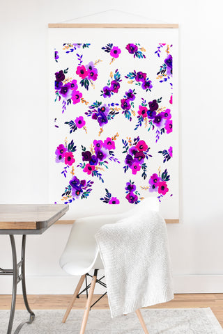 Amy Sia Ava Floral Purple Art Print And Hanger