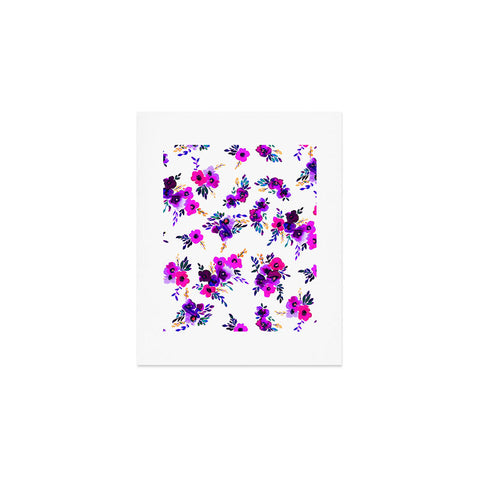 Amy Sia Ava Floral Purple Art Print