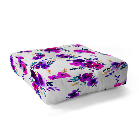 Amy Sia Ava Floral Purple Floor Pillow Square