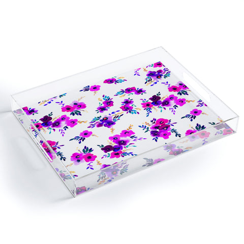 Amy Sia Ava Floral Purple Acrylic Tray