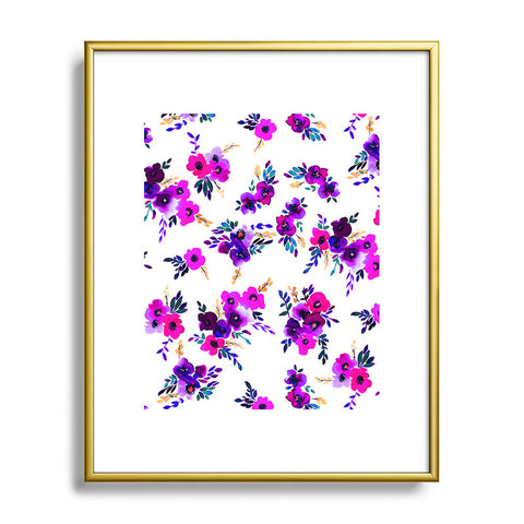 Amy Sia Ava Floral Purple Metal Framed Art Print