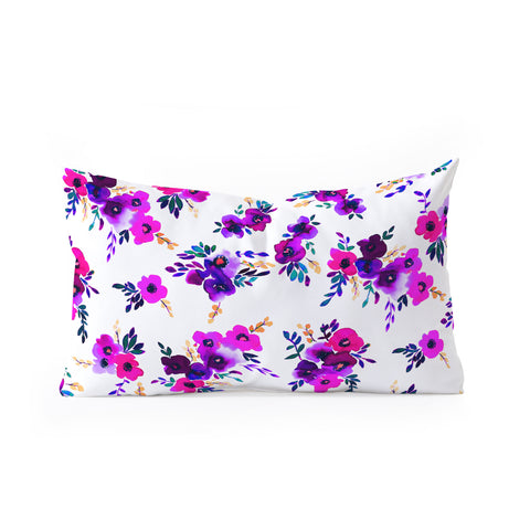Amy Sia Ava Floral Purple Oblong Throw Pillow