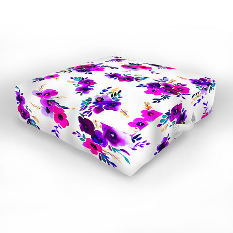 Amy Sia Ava Floral Purple Outdoor Floor Cushion