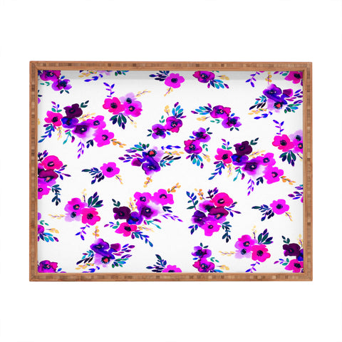 Amy Sia Ava Floral Purple Rectangular Tray
