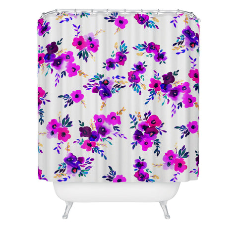 Amy Sia Ava Floral Purple Shower Curtain