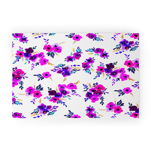 Amy Sia Ava Floral Purple Welcome Mat