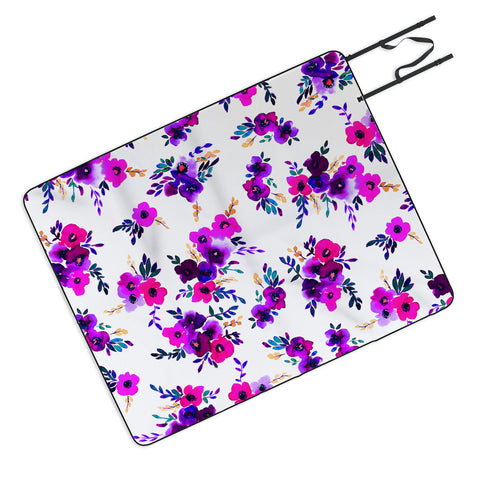 Amy Sia Ava Floral Purple Picnic Blanket