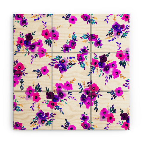 Amy Sia Ava Floral Purple Wood Wall Mural