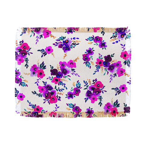 Amy Sia Ava Floral Purple Throw Blanket