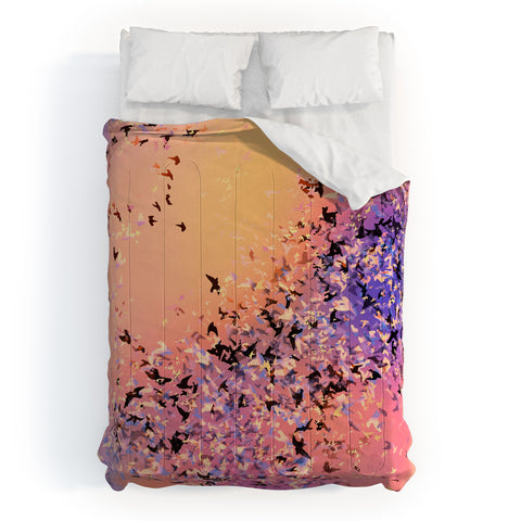 Amy Sia Birds of a Feather Pink Comforter