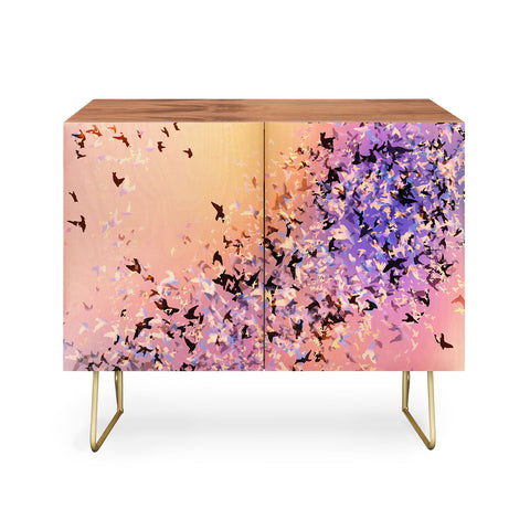 Amy Sia Birds of a Feather Pink Credenza