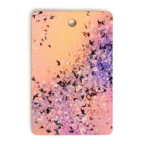 Amy Sia Birds of a Feather Pink Cutting Board Rectangle