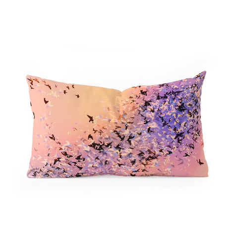 Amy Sia Birds of a Feather Pink Oblong Throw Pillow