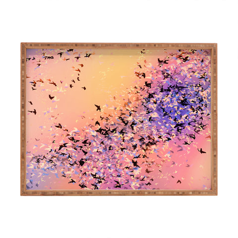 Amy Sia Birds of a Feather Pink Rectangular Tray