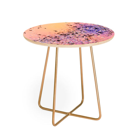 Amy Sia Birds of a Feather Pink Round Side Table
