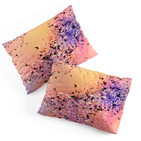 Amy Sia Birds of a Feather Pink Pillow Shams