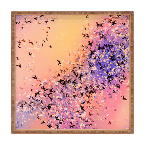Amy Sia Birds of a Feather Pink Square Tray