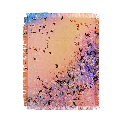 Amy Sia Birds of a Feather Pink Throw Blanket