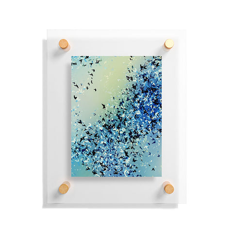 Amy Sia Birds of a Feather Stone Blue Floating Acrylic Print