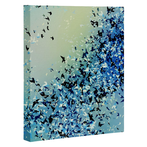 Amy Sia Birds of a Feather Stone Blue Art Canvas