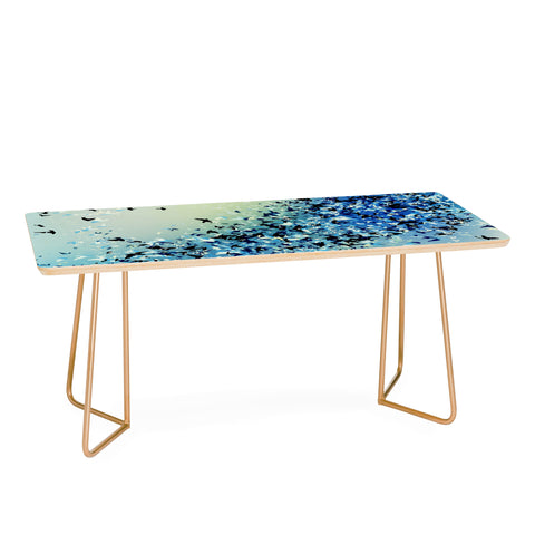 Amy Sia Birds of a Feather Stone Blue Coffee Table