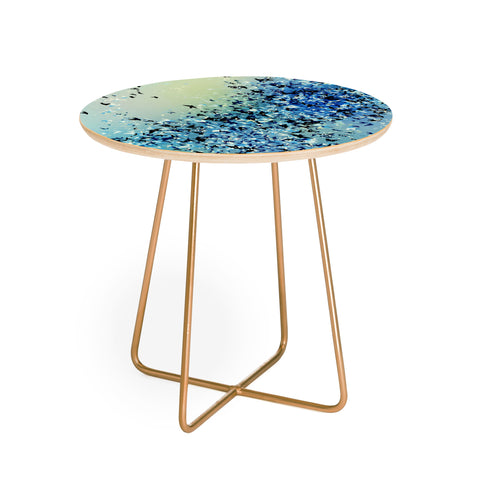 Amy Sia Birds of a Feather Stone Blue Round Side Table