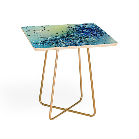 Amy Sia Birds of a Feather Stone Blue Side Table