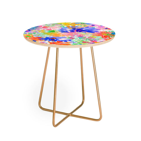 Amy Sia Bloom Blue Round Side Table