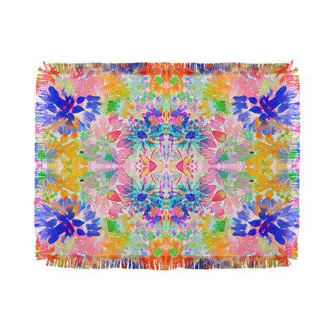 Amy Sia Bloom Blue Throw Blanket