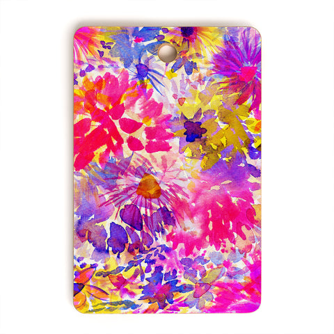 Amy Sia Bloom Pink Cutting Board Rectangle