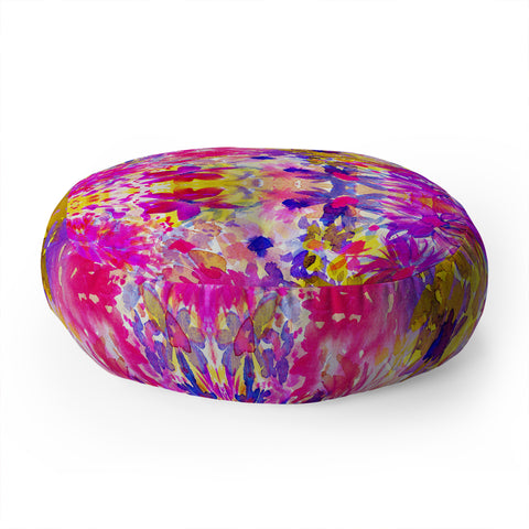 Amy Sia Bloom Pink Floor Pillow Round