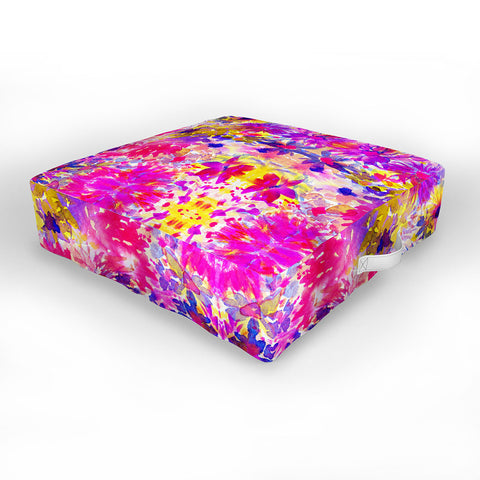 Amy Sia Bloom Pink Outdoor Floor Cushion