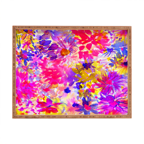 Amy Sia Bloom Pink Rectangular Tray