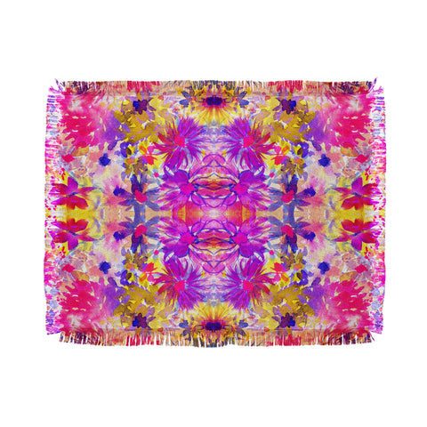 Amy Sia Bloom Pink Throw Blanket