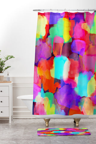 Amy Sia Brushstroke 1 Shower Curtain And Mat