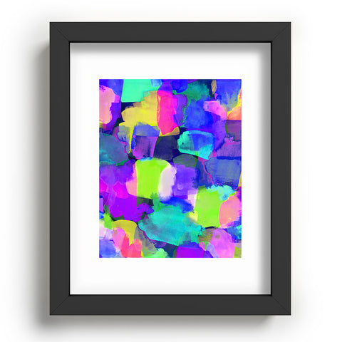 Amy Sia Brushstroke Blue Recessed Framing Rectangle