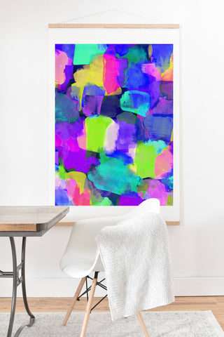 Amy Sia Brushstroke Blue Art Print And Hanger